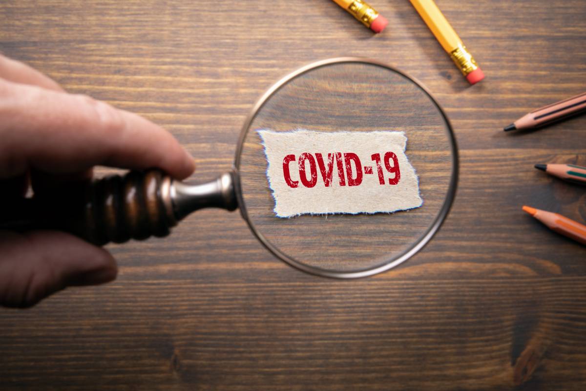 looking at covid-19 sticker